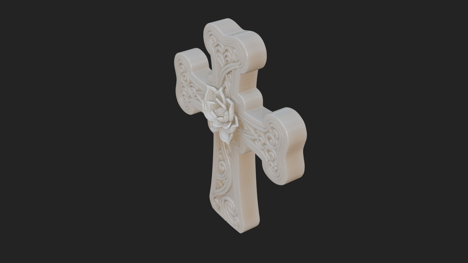 Carved Relief Wall Cross Design 249 3D Print Model 3D Model