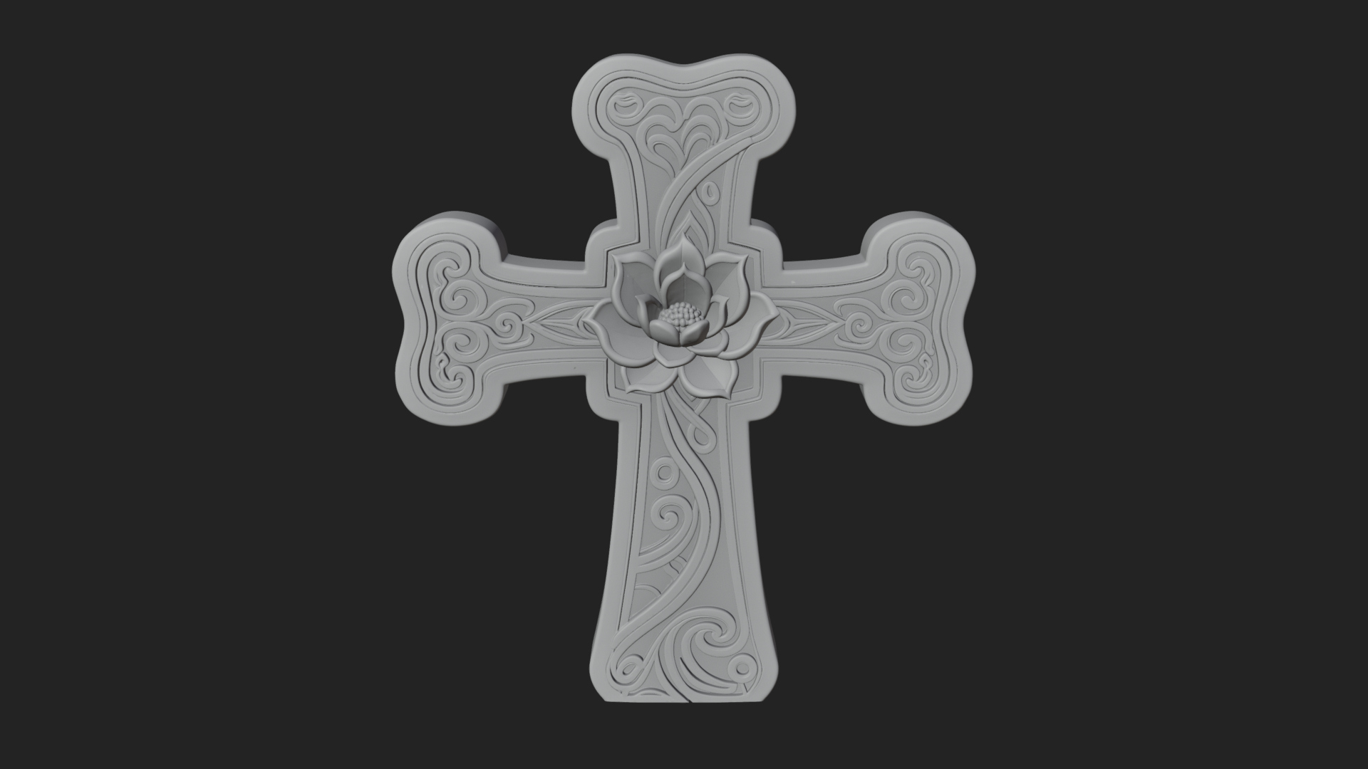 Carved Relief Wall Cross Design 249 3D Print Model 3D Model