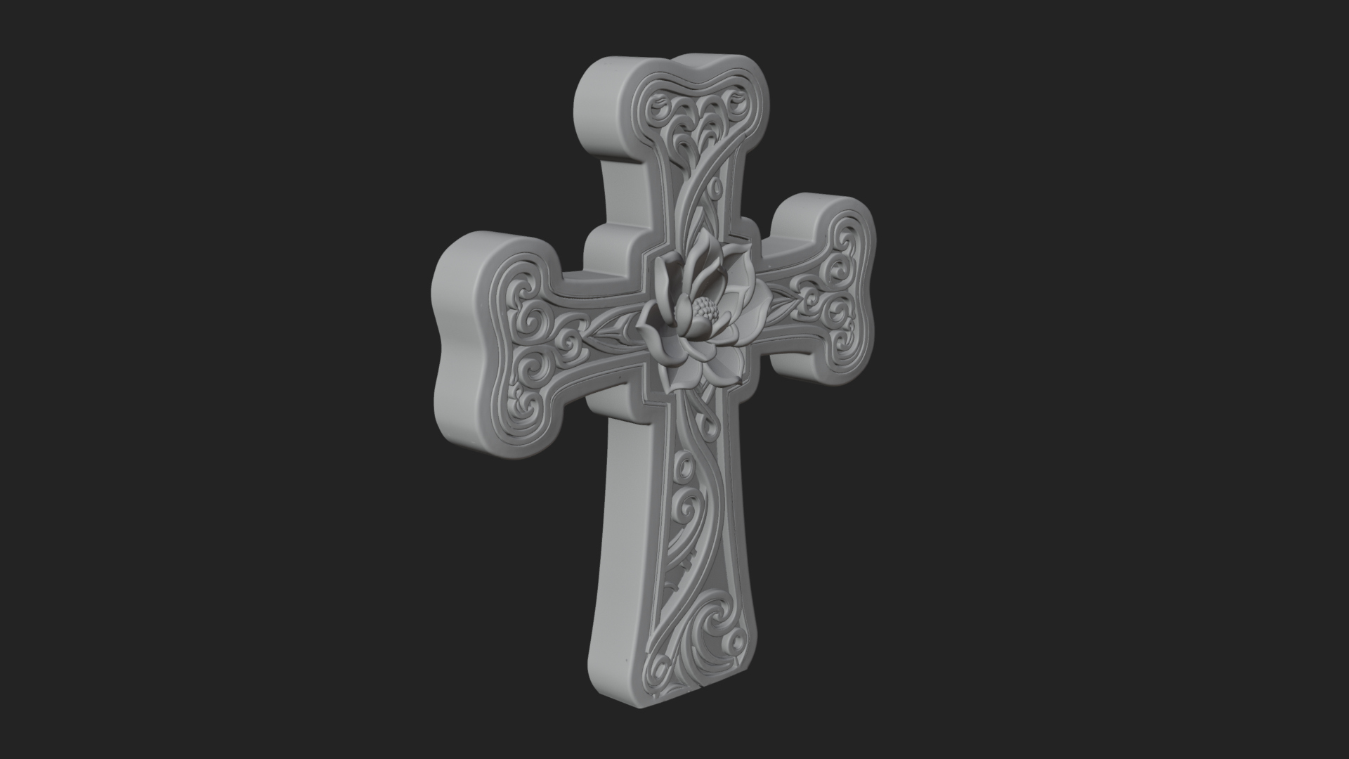 Carved Relief Wall Cross Design 249 3D Print Model 3D Model