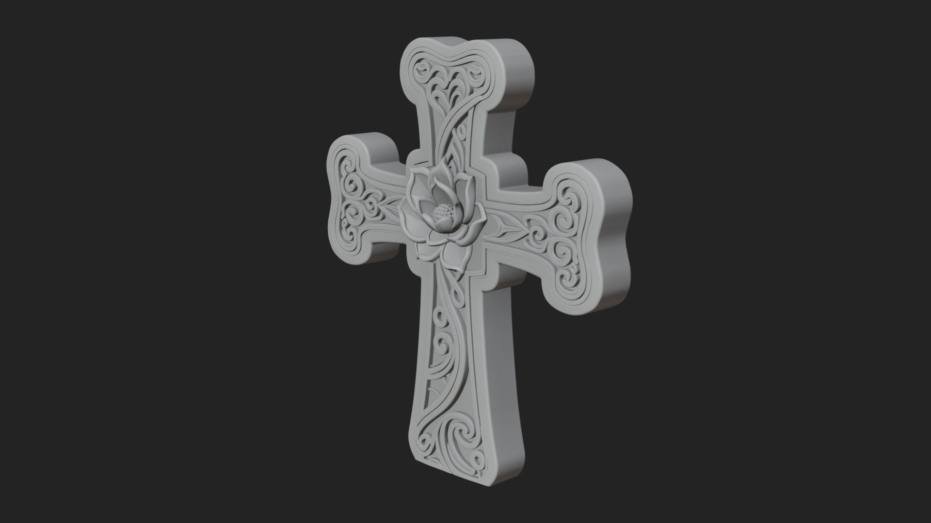 Carved Relief Wall Cross Design 249 3D Print Model 3D Model