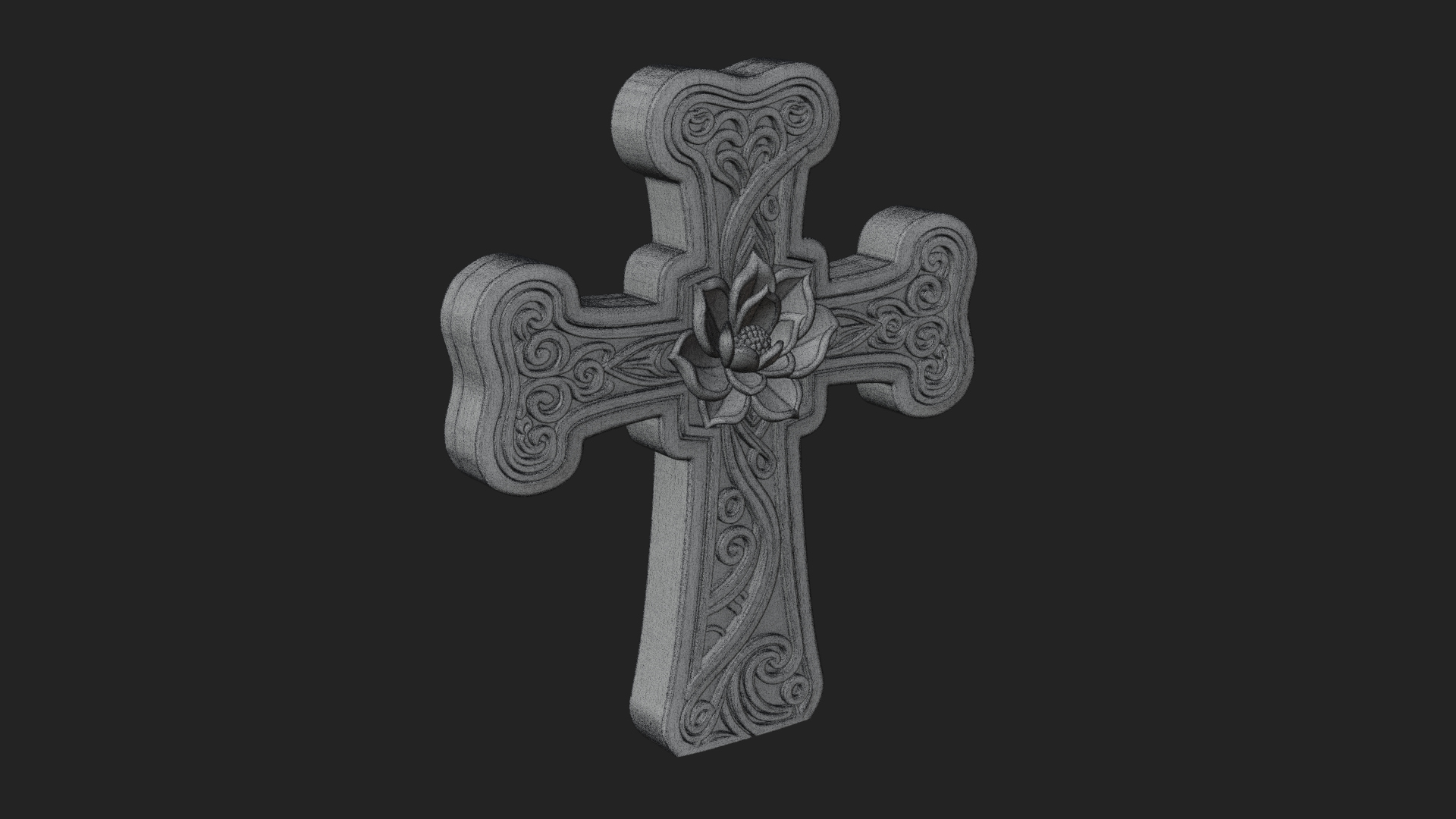 Carved Relief Wall Cross Design 249 3D Print Model 3D Model