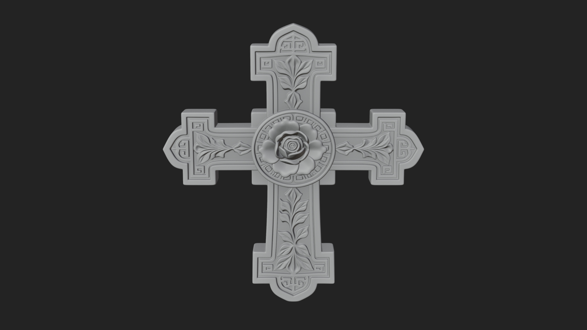 Carved Relief Wall Cross Design 25 3D Print Model 3D Model