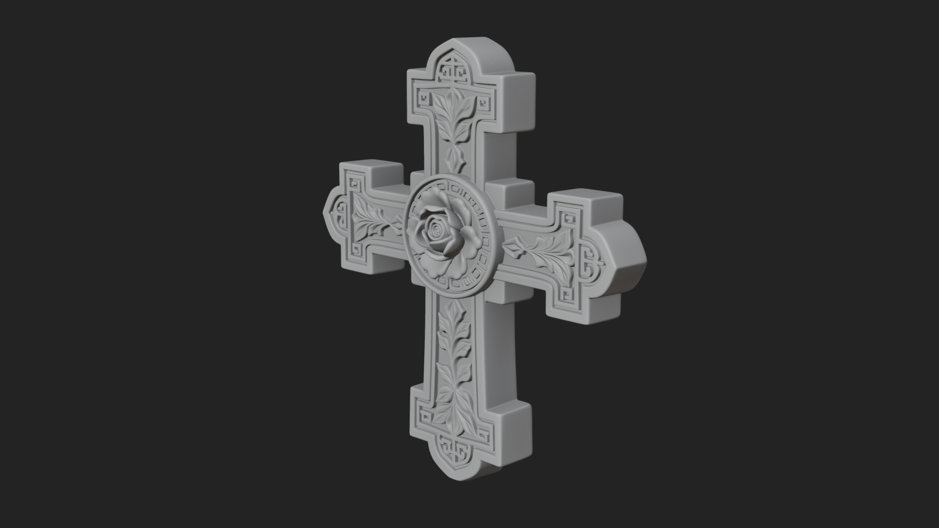 Carved Relief Wall Cross Design 25 3D Print Model 3D Model