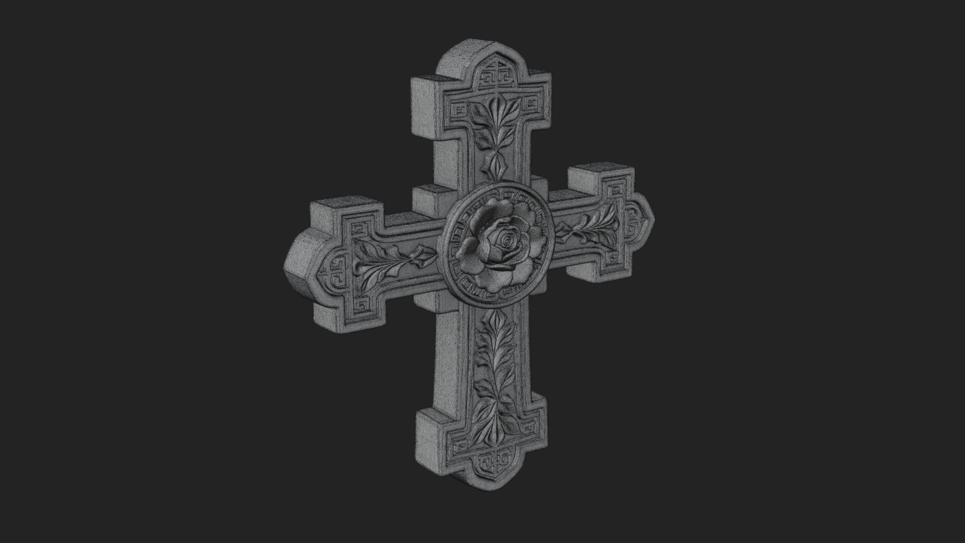Carved Relief Wall Cross Design 25 3D Print Model 3D Model