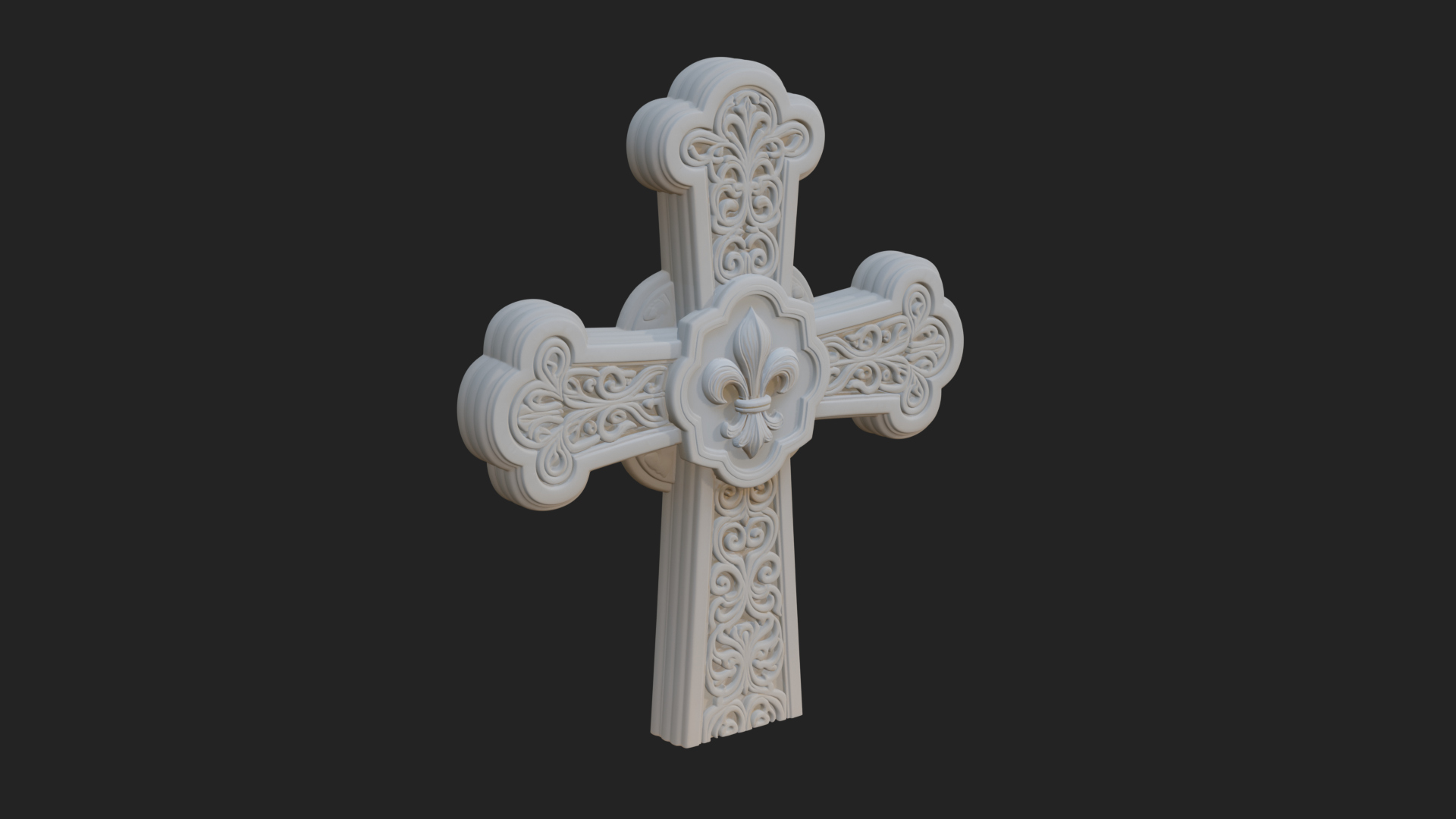Carved Relief Wall Cross Design 250 3D Print Model 3D Model