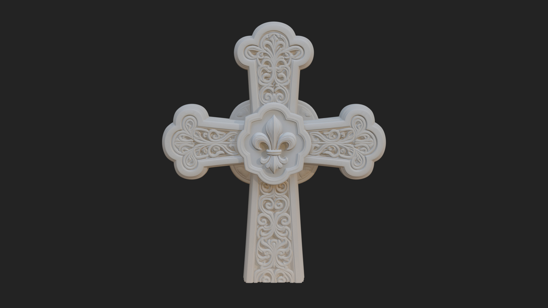 Carved Relief Wall Cross Design 250 3D Print Model 3D Model