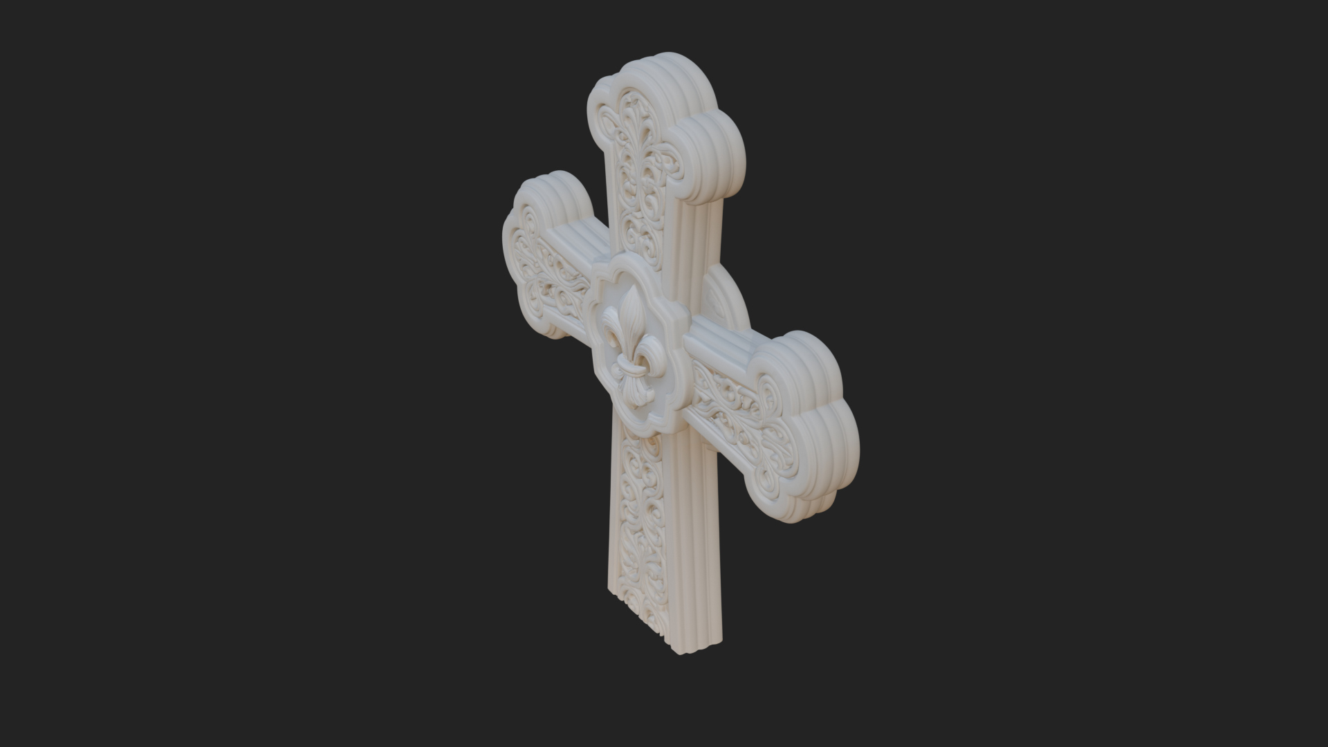 Carved Relief Wall Cross Design 250 3D Print Model 3D Model
