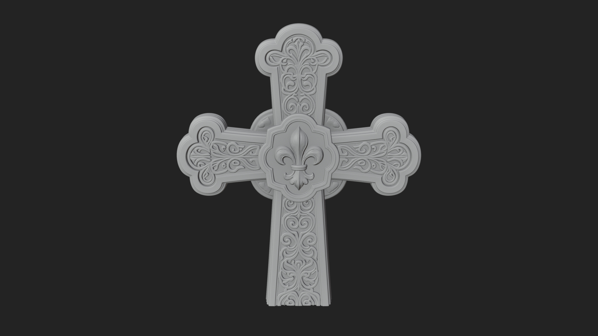 Carved Relief Wall Cross Design 250 3D Print Model 3D Model