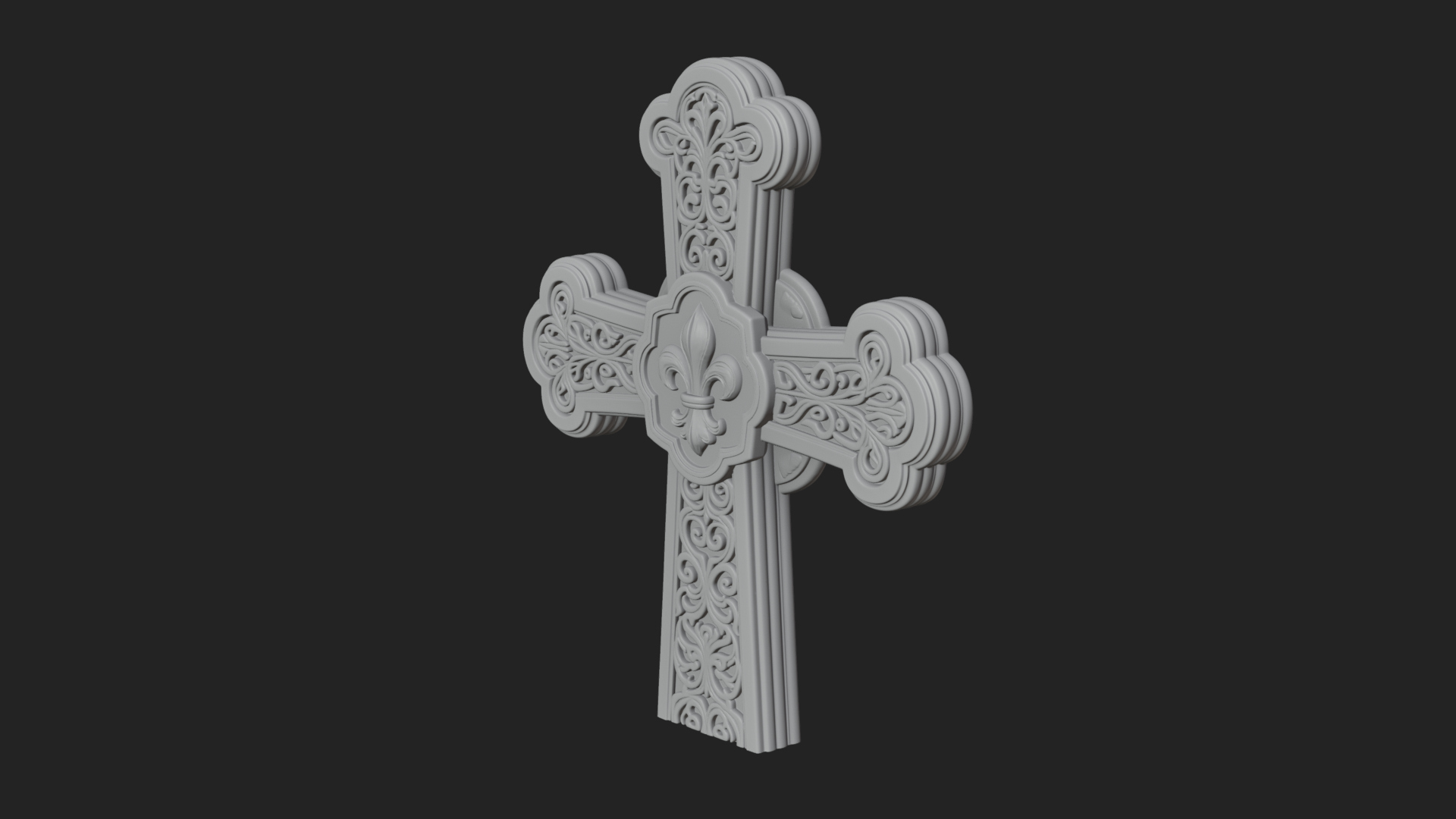Carved Relief Wall Cross Design 250 3D Print Model 3D Model