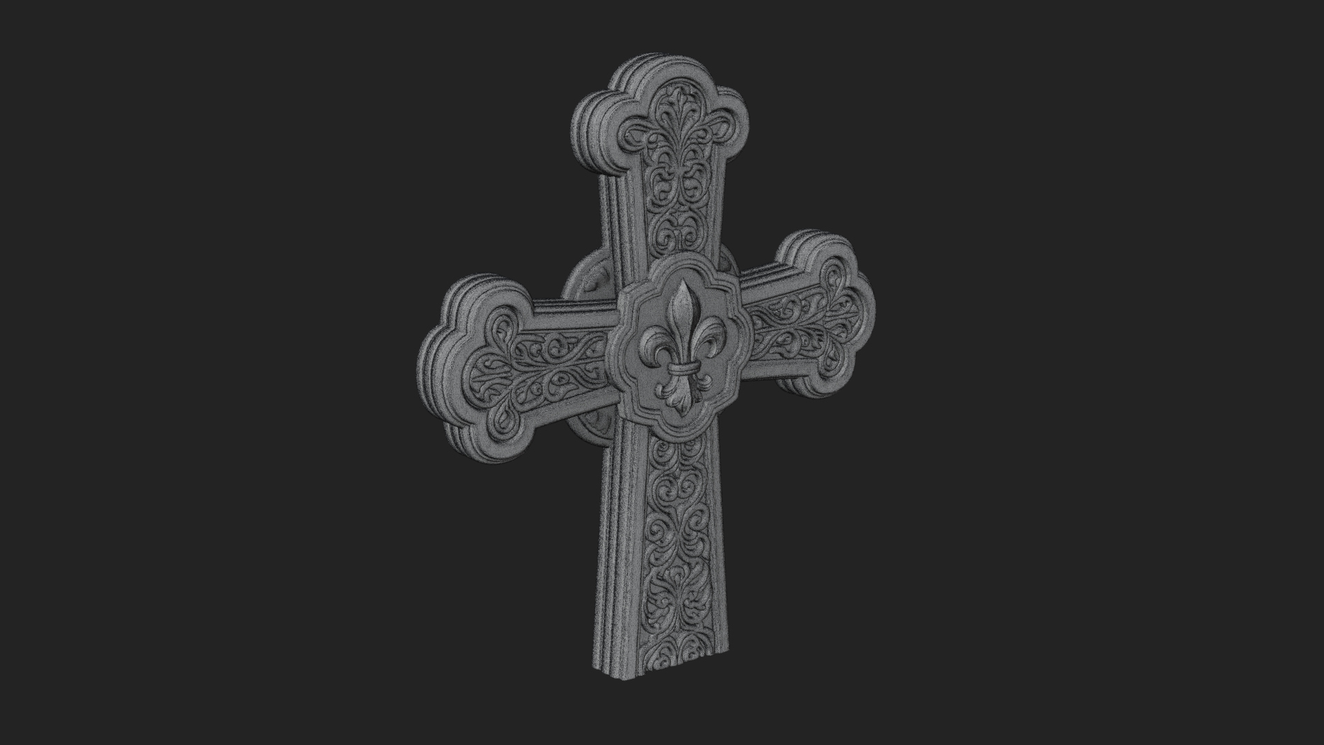 Carved Relief Wall Cross Design 250 3D Print Model 3D Model