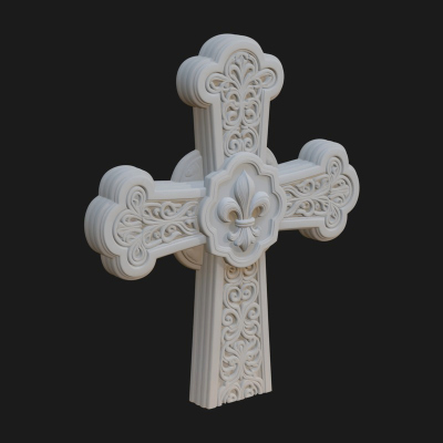Carved Relief Wall Cross Design 250 3D Print Model