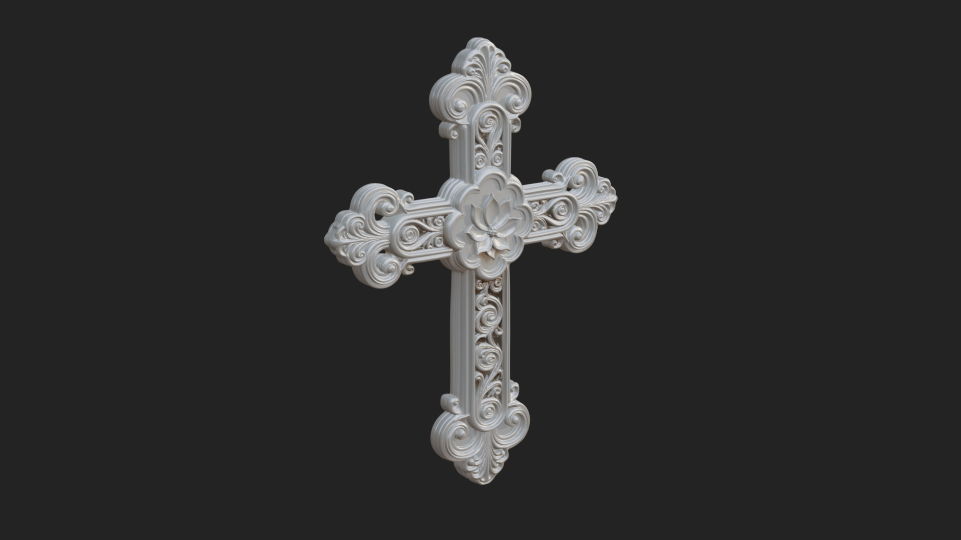 Carved Relief Wall Cross Design 251 3D Print Model 3D Model