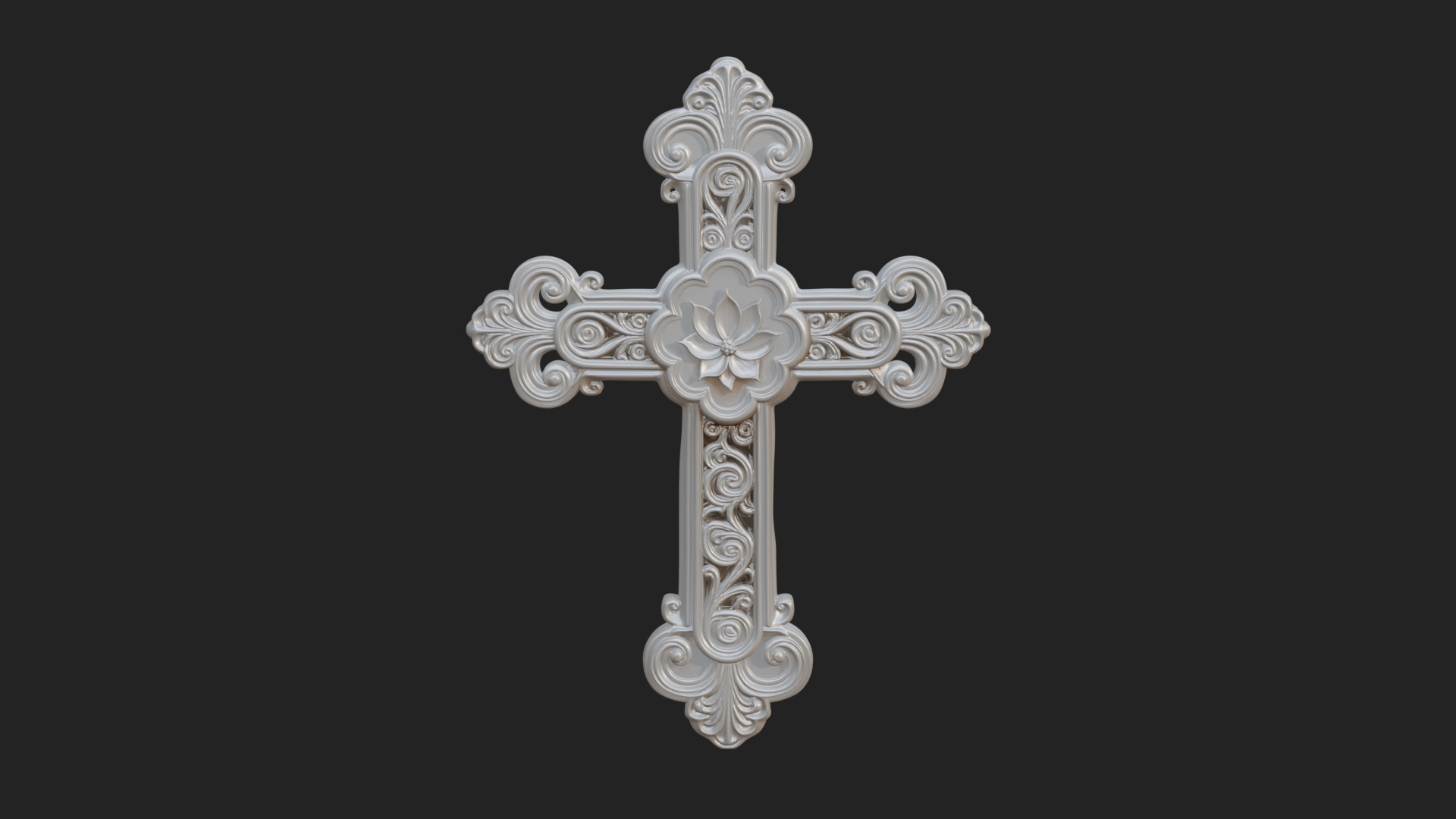 Carved Relief Wall Cross Design 251 3D Print Model 3D Model