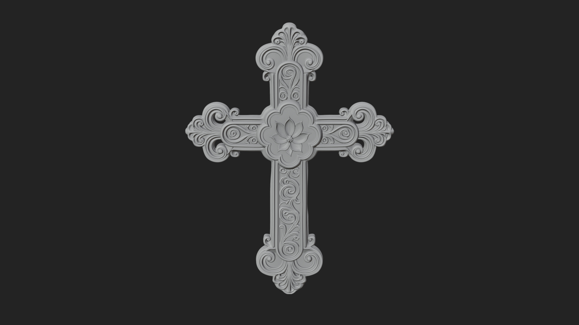 Carved Relief Wall Cross Design 251 3D Print Model 3D Model
