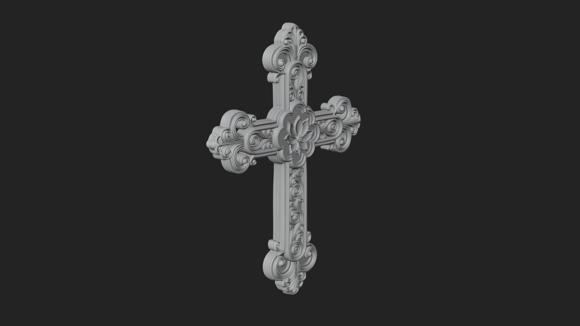 Carved Relief Wall Cross Design 251 3D Print Model 3D Model