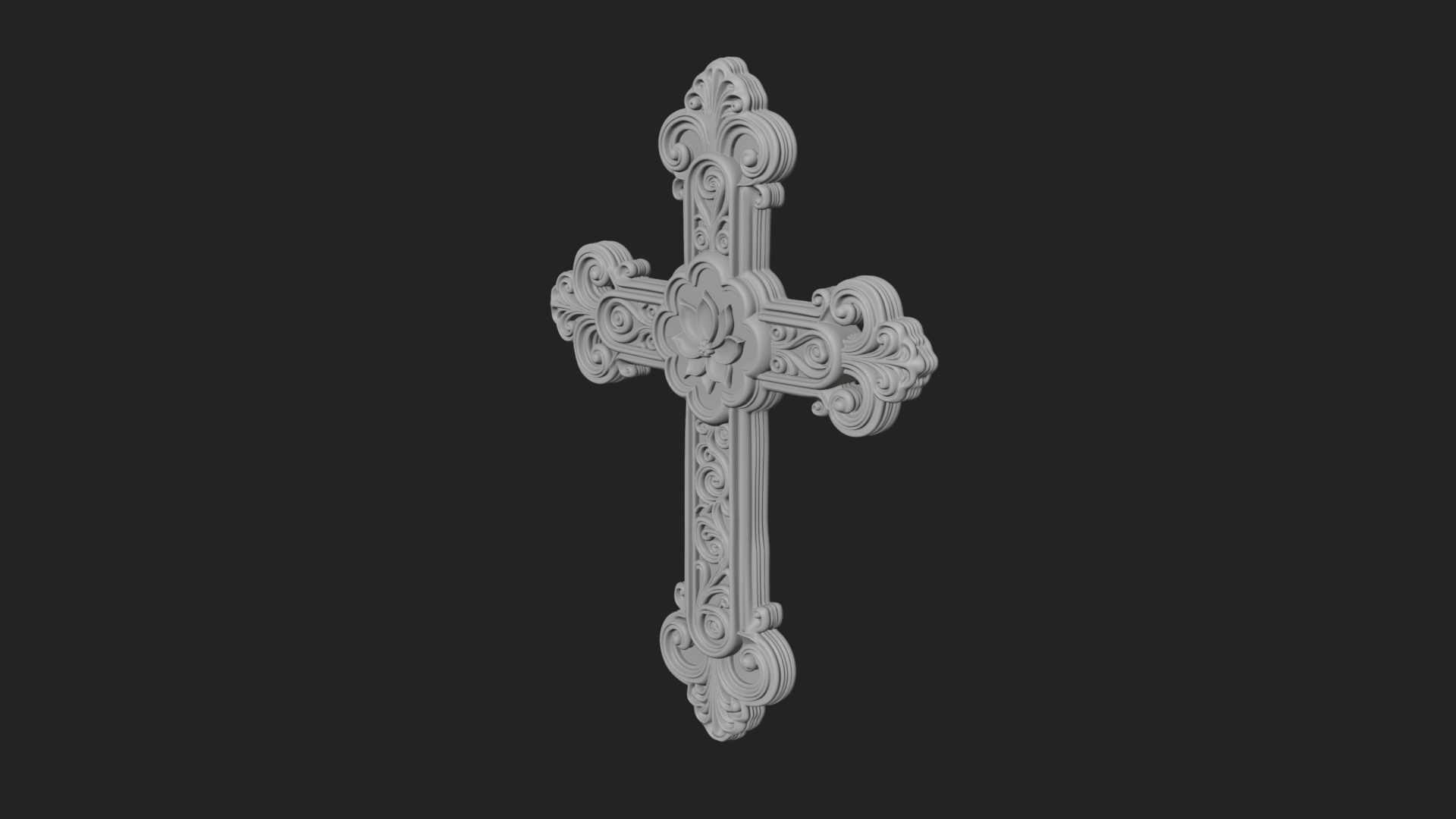 Carved Relief Wall Cross Design 251 3D Print Model 3D Model