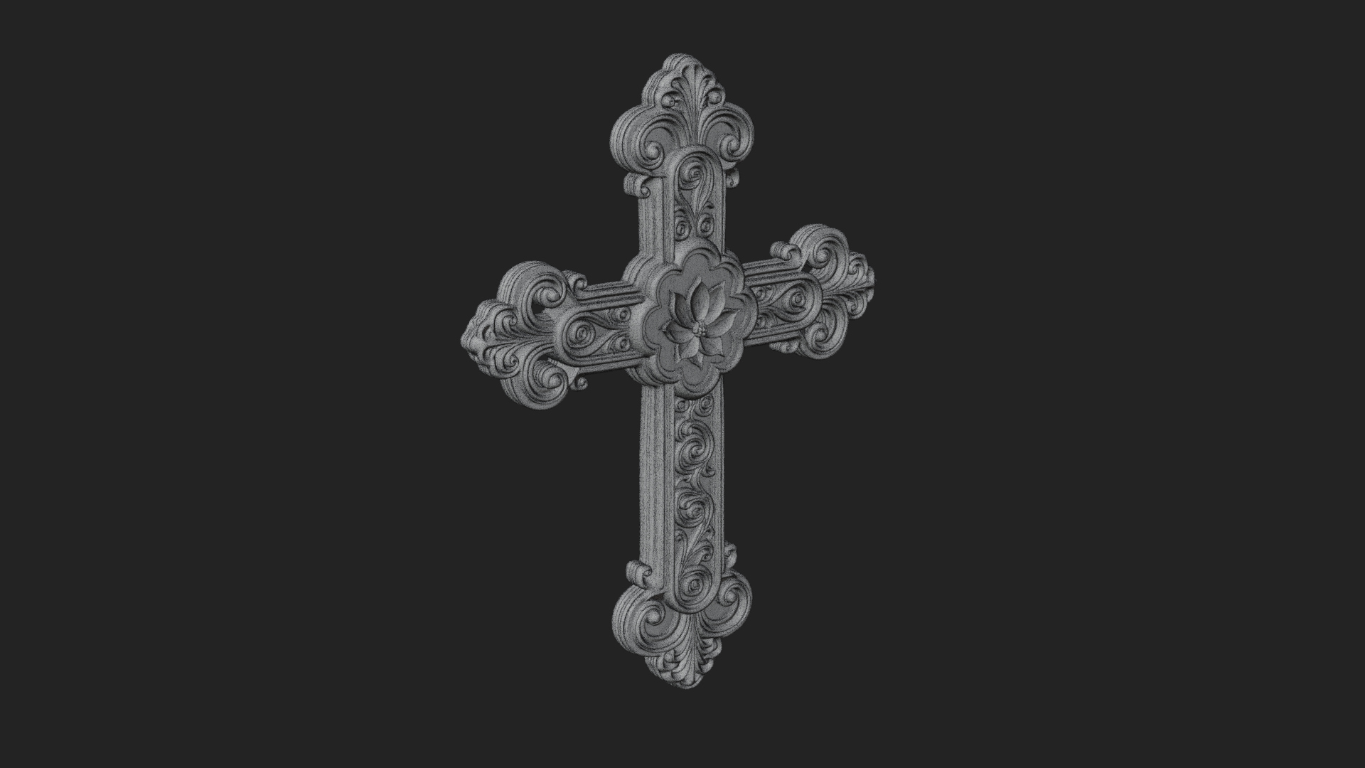 Carved Relief Wall Cross Design 251 3D Print Model 3D Model