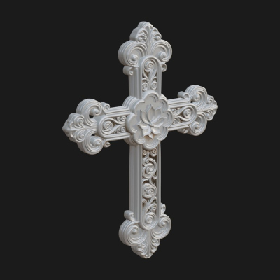 Carved Relief Wall Cross Design 251 3D Print Model