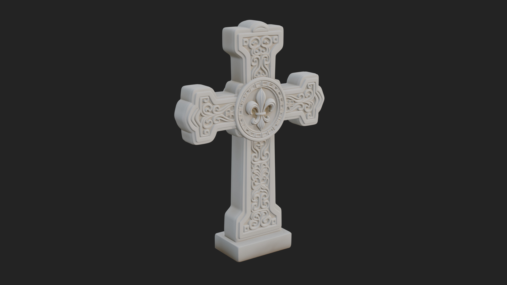Carved Relief Wall Cross Design 252 3D Print Model 3D Model