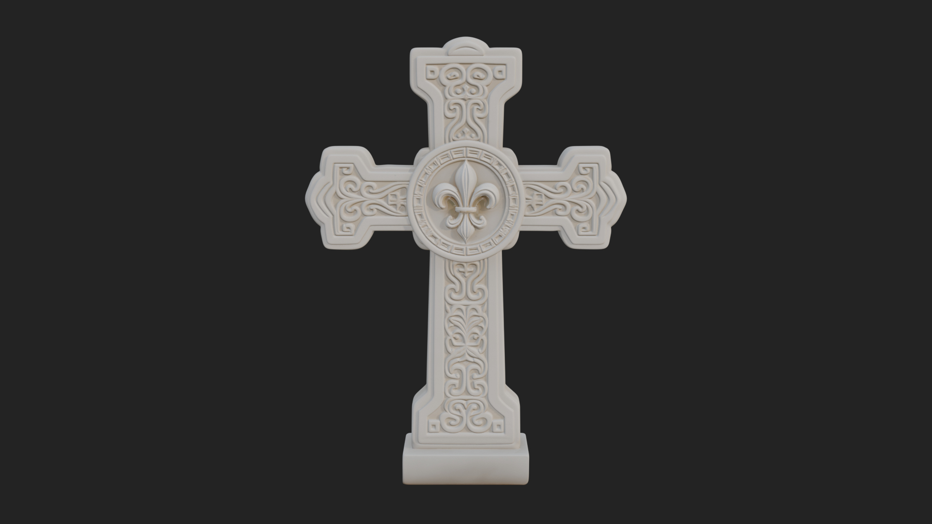 Carved Relief Wall Cross Design 252 3D Print Model 3D Model