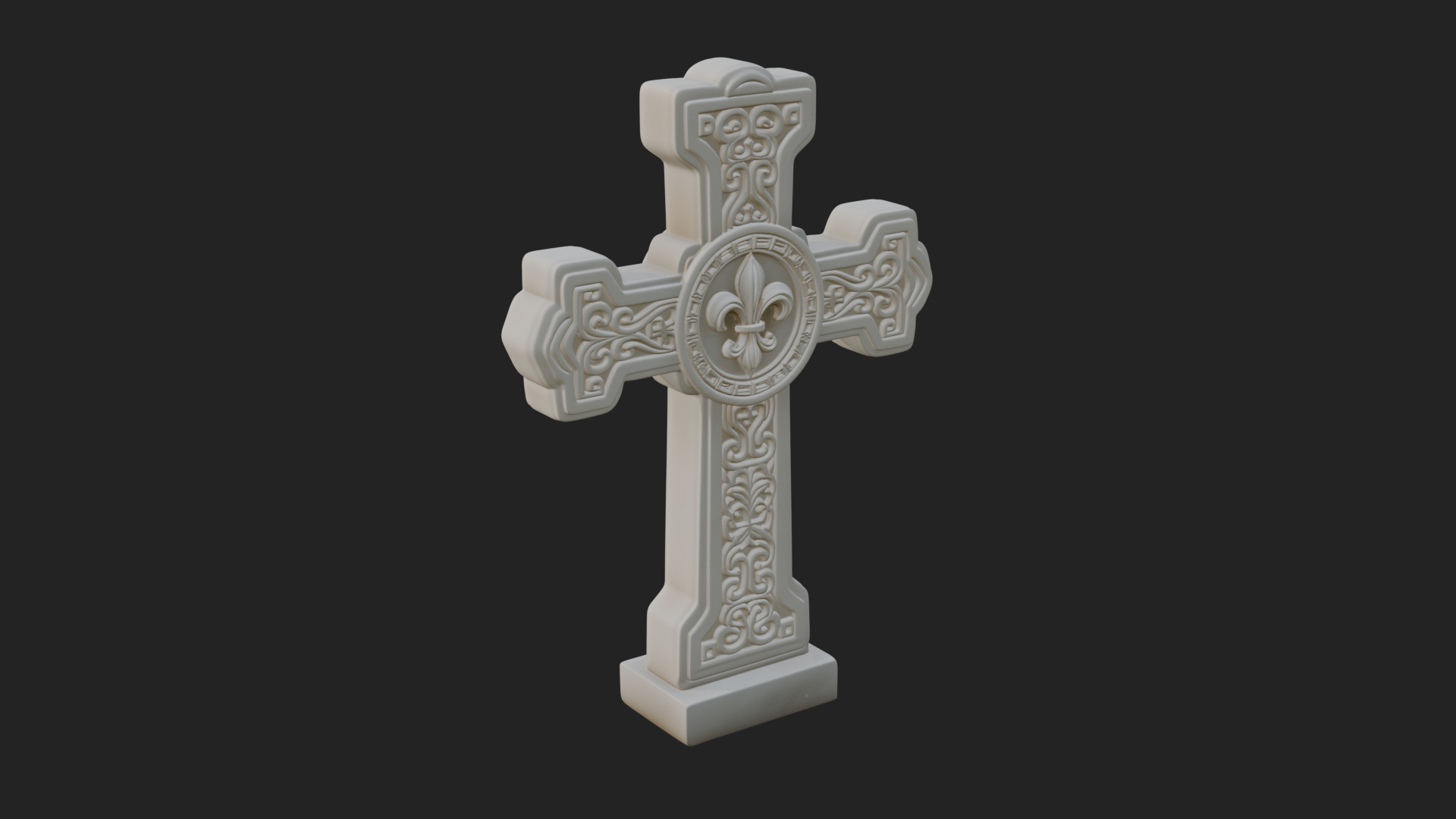 Carved Relief Wall Cross Design 252 3D Print Model 3D Model