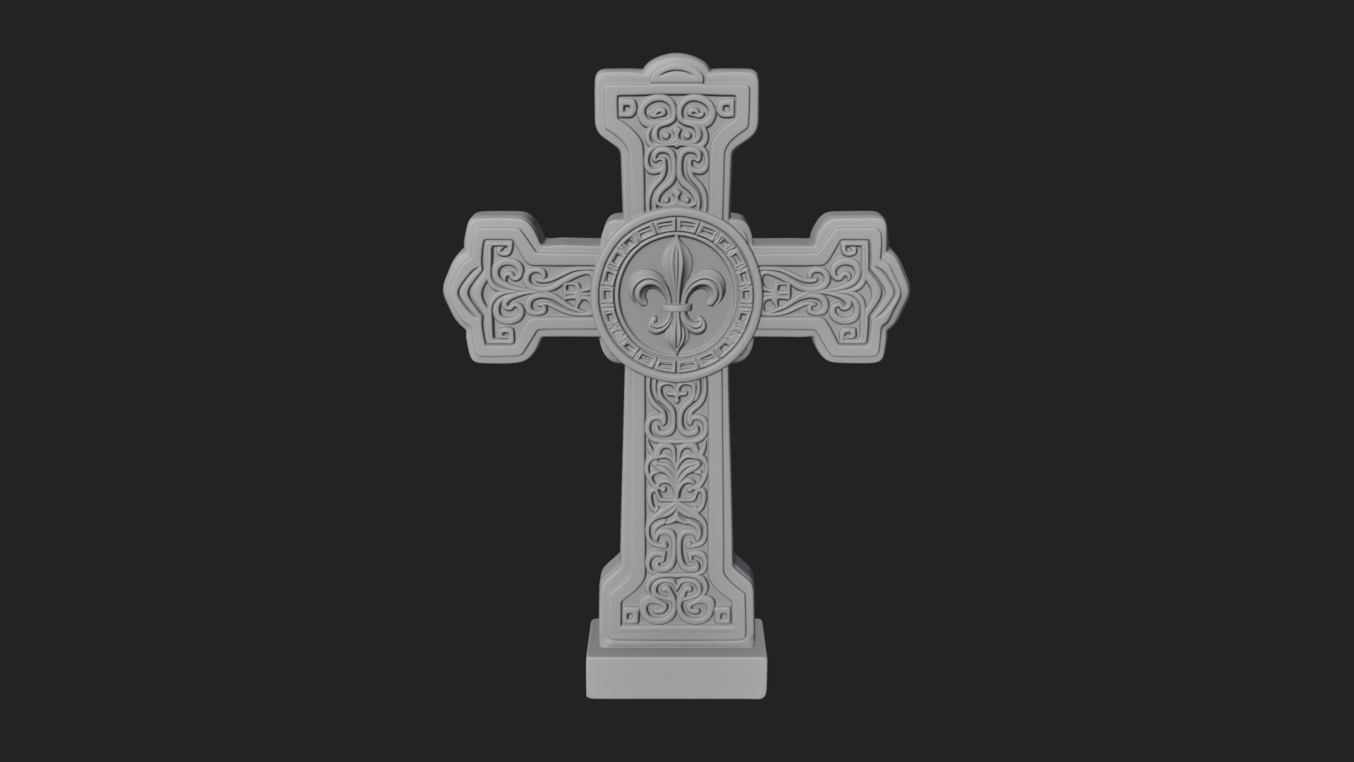 Carved Relief Wall Cross Design 252 3D Print Model 3D Model