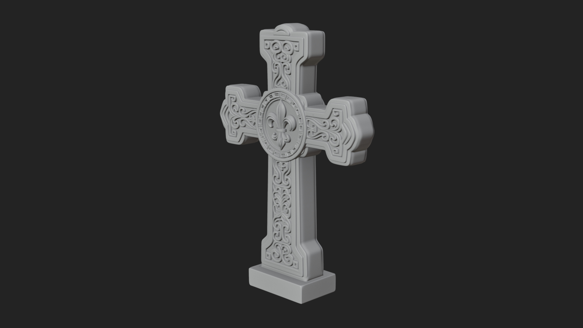 Carved Relief Wall Cross Design 252 3D Print Model 3D Model