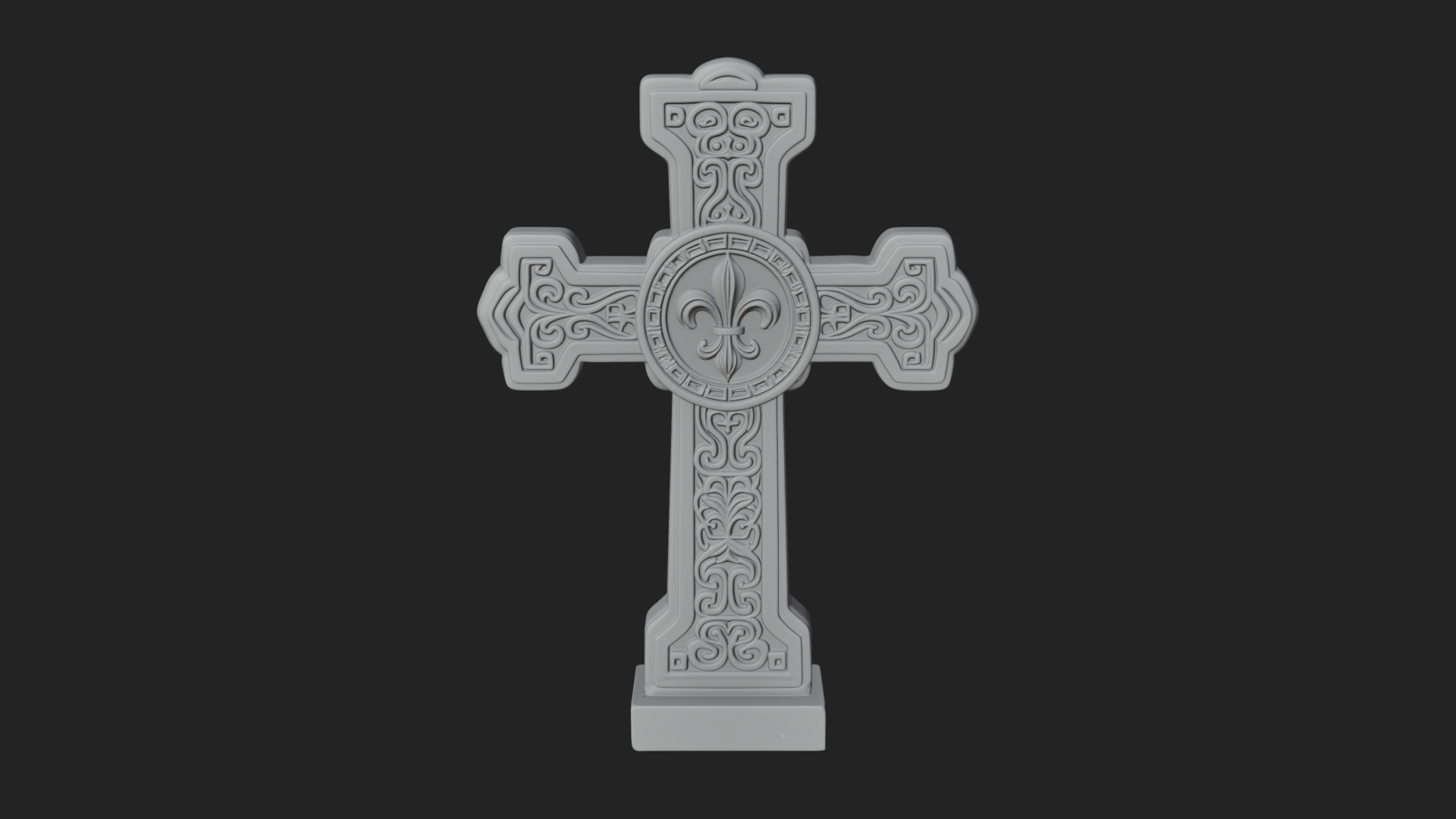 Carved Relief Wall Cross Design 252 3D Print Model 3D Model