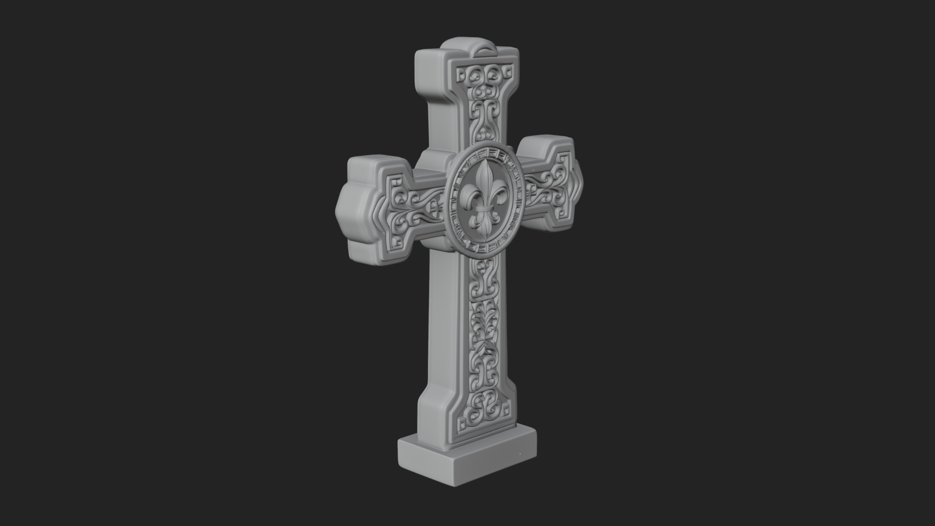 Carved Relief Wall Cross Design 252 3D Print Model 3D Model