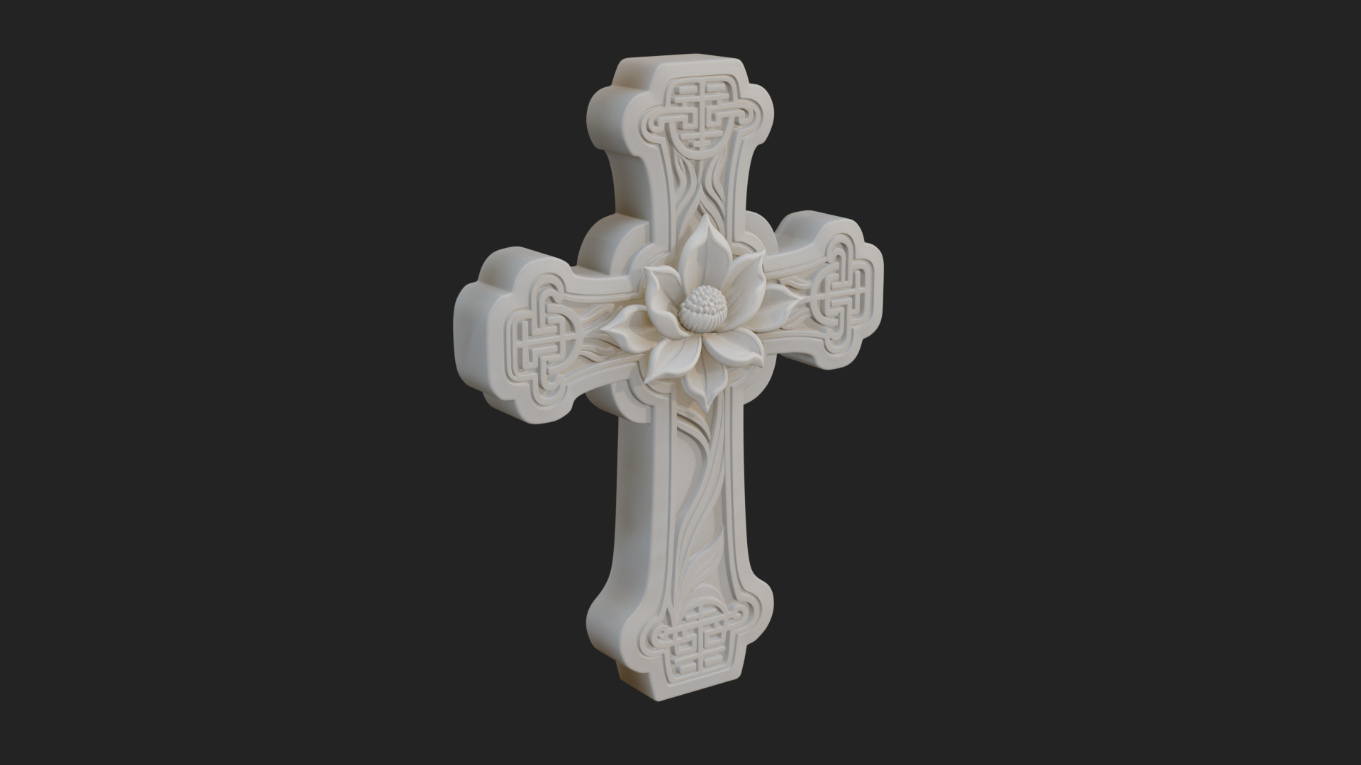Carved Relief Wall Cross Design 253 3D Print Model 3D Model
