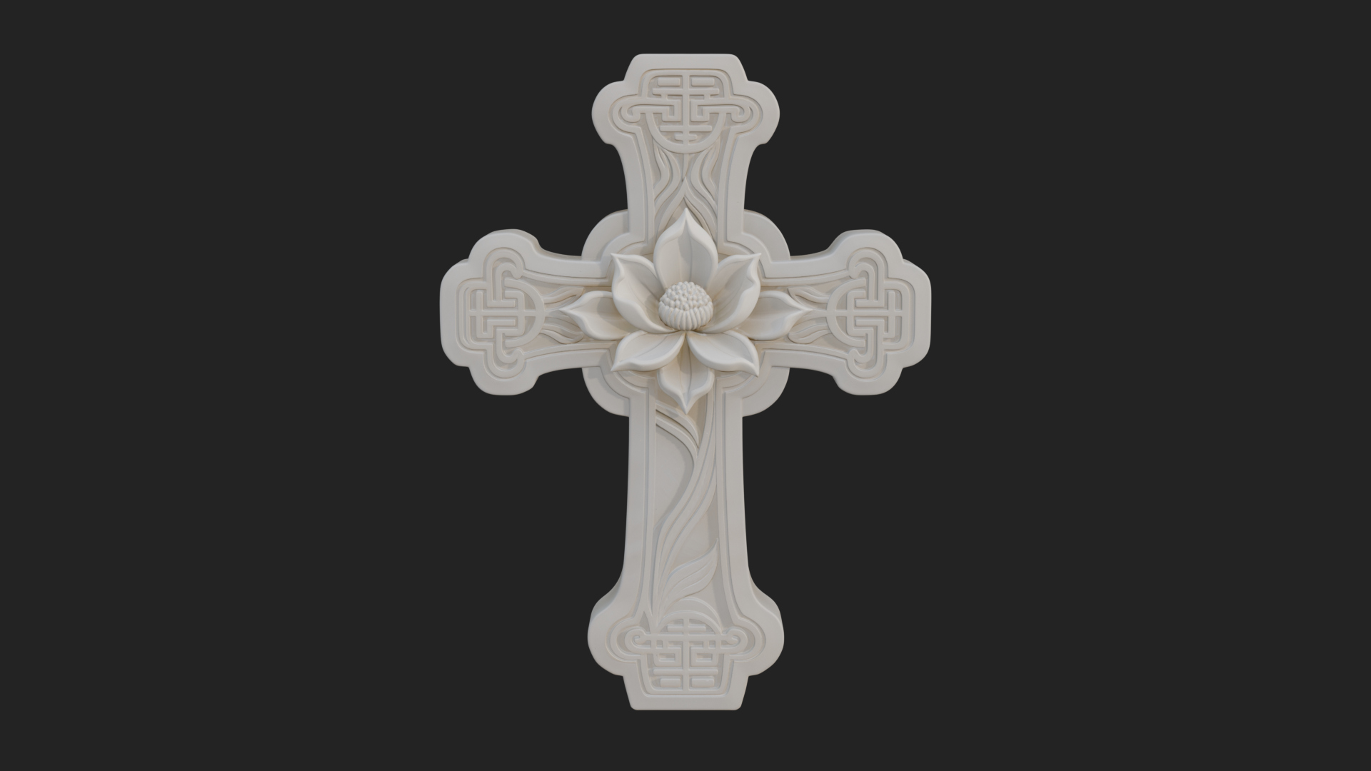 Carved Relief Wall Cross Design 253 3D Print Model 3D Model