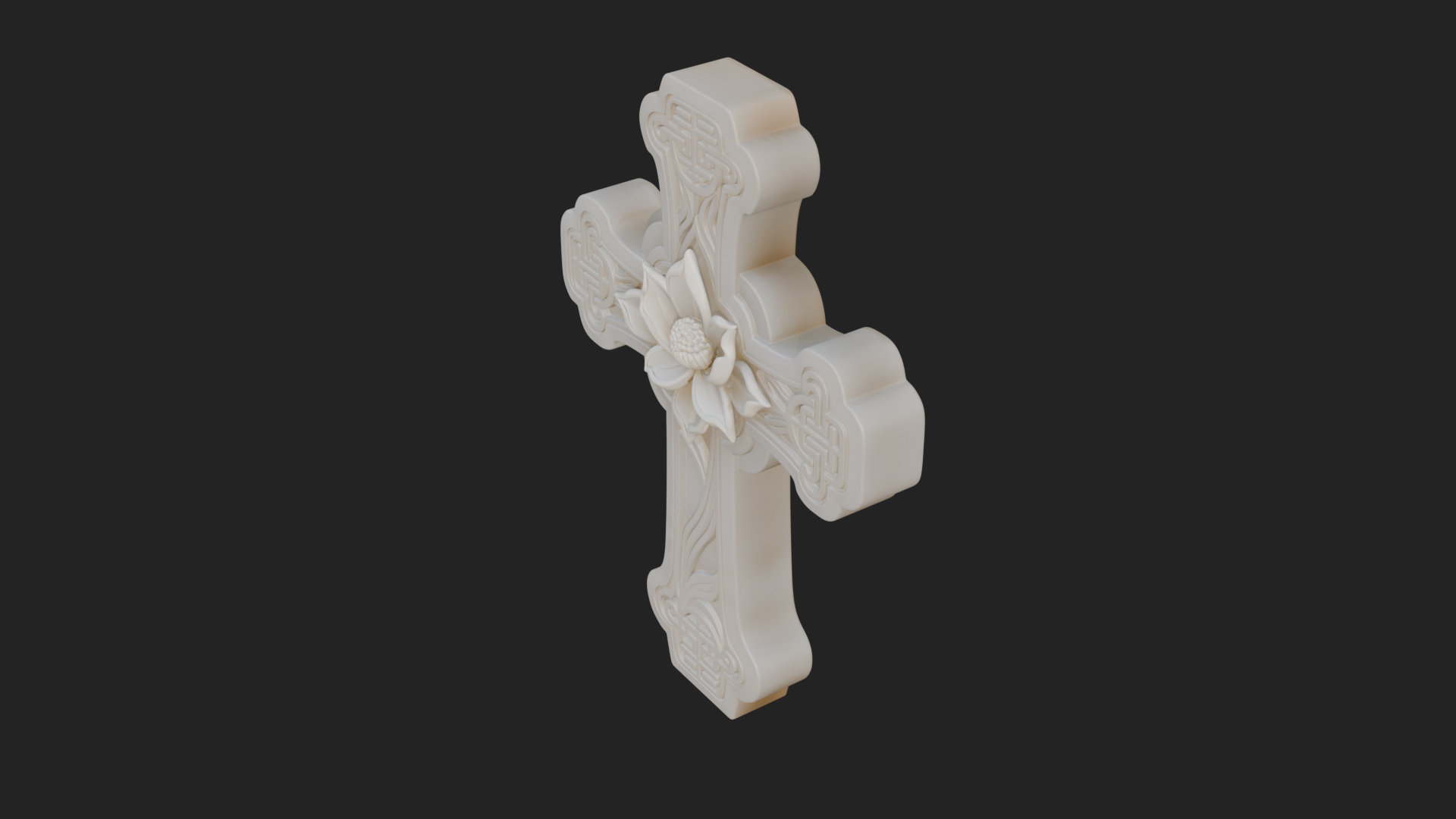 Carved Relief Wall Cross Design 253 3D Print Model 3D Model