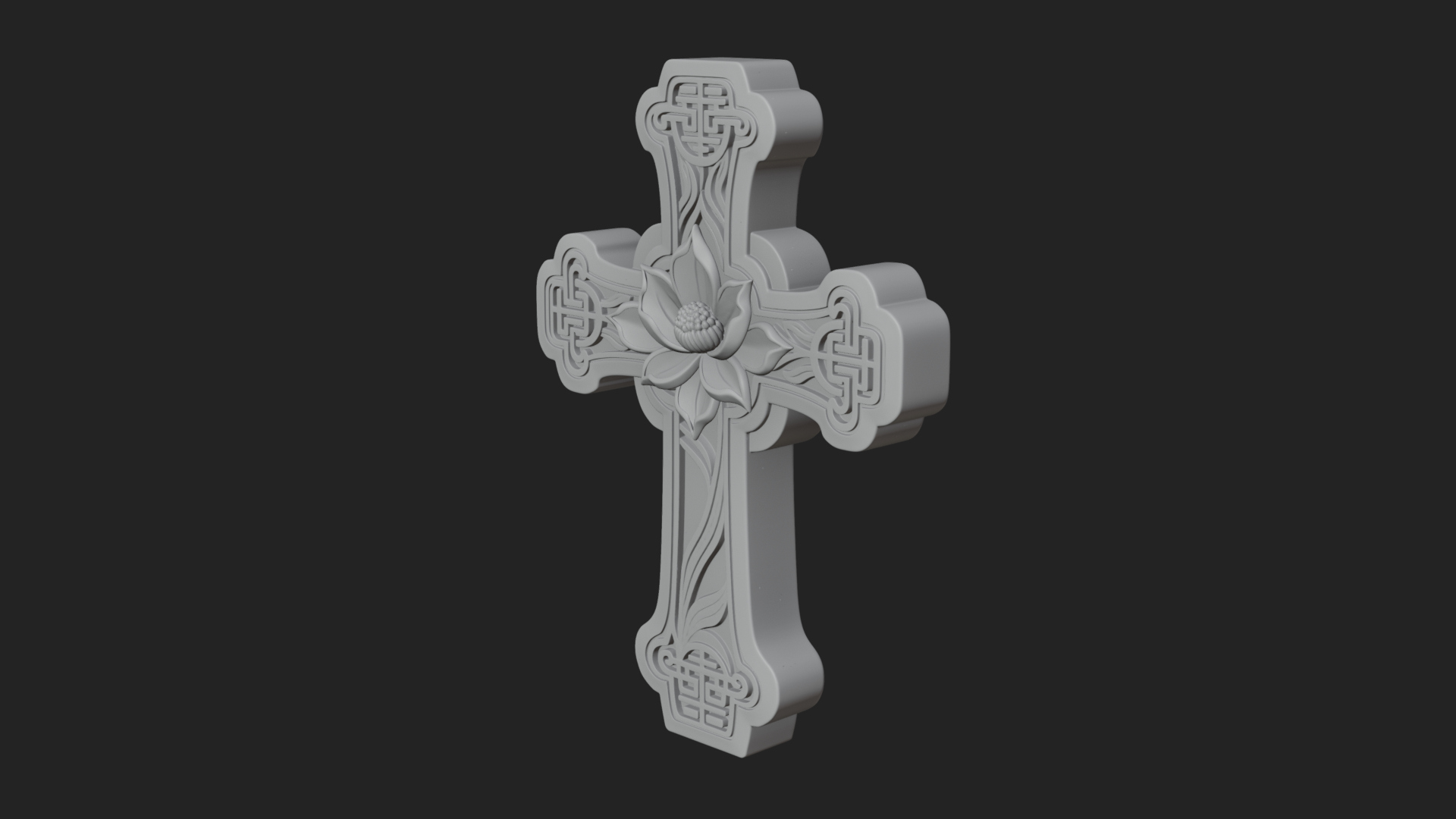 Carved Relief Wall Cross Design 253 3D Print Model 3D Model