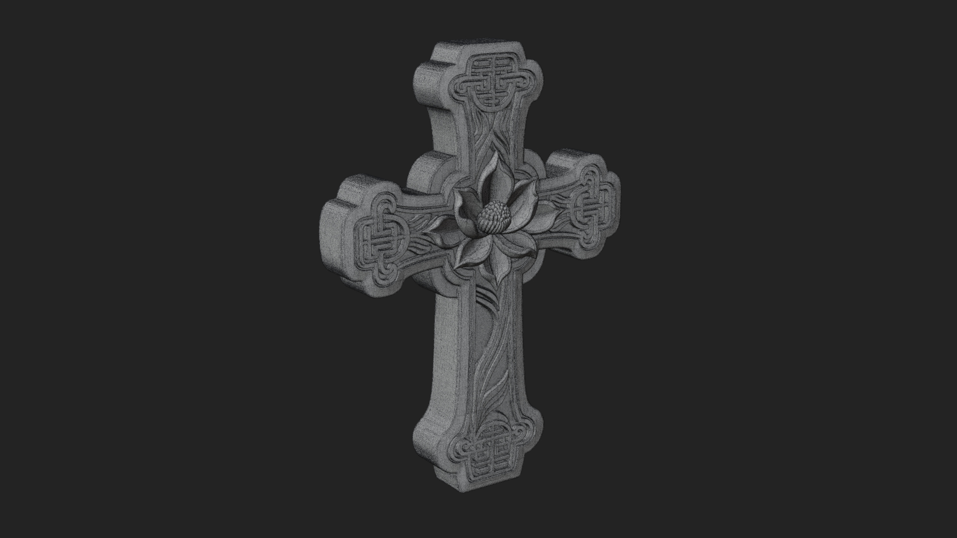 Carved Relief Wall Cross Design 253 3D Print Model 3D Model