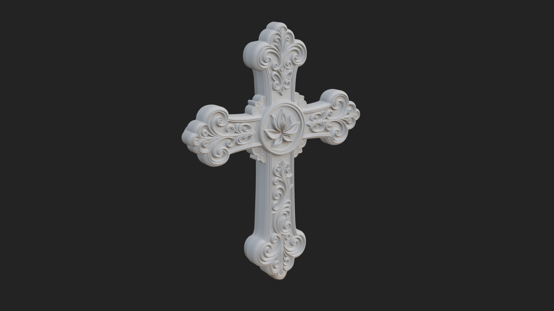 Carved Relief Wall Cross Design 254 3D Print Model 3D Model