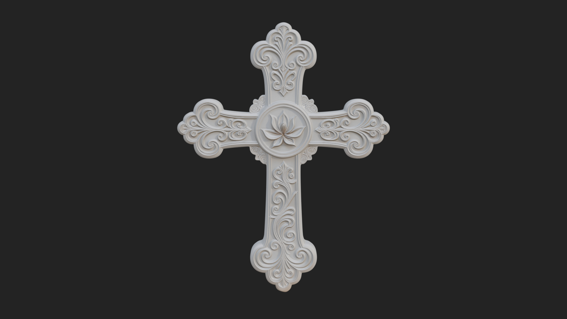 Carved Relief Wall Cross Design 254 3D Print Model 3D Model