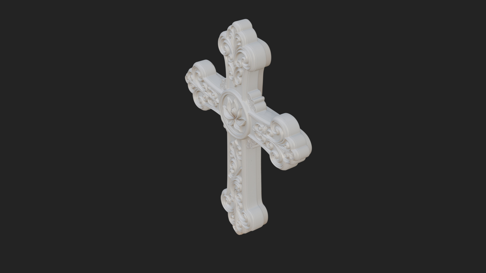Carved Relief Wall Cross Design 254 3D Print Model 3D Model