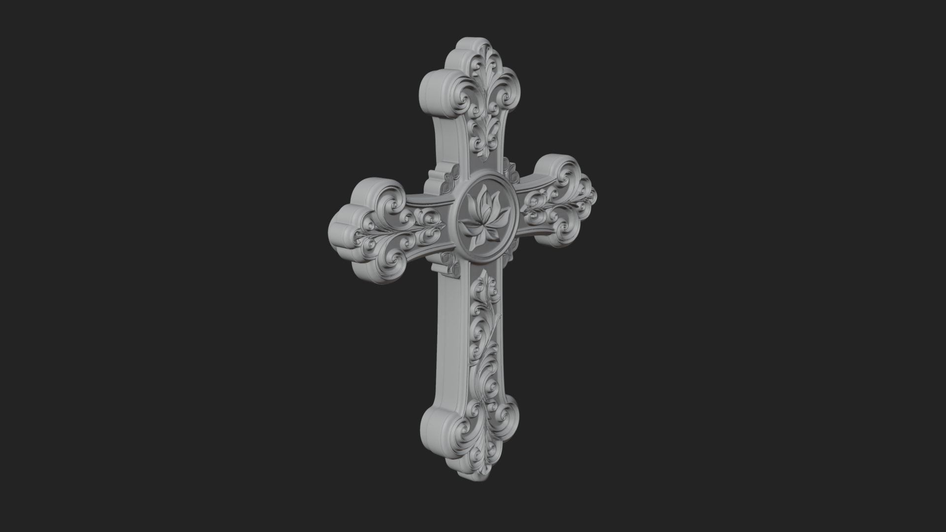 Carved Relief Wall Cross Design 254 3D Print Model 3D Model