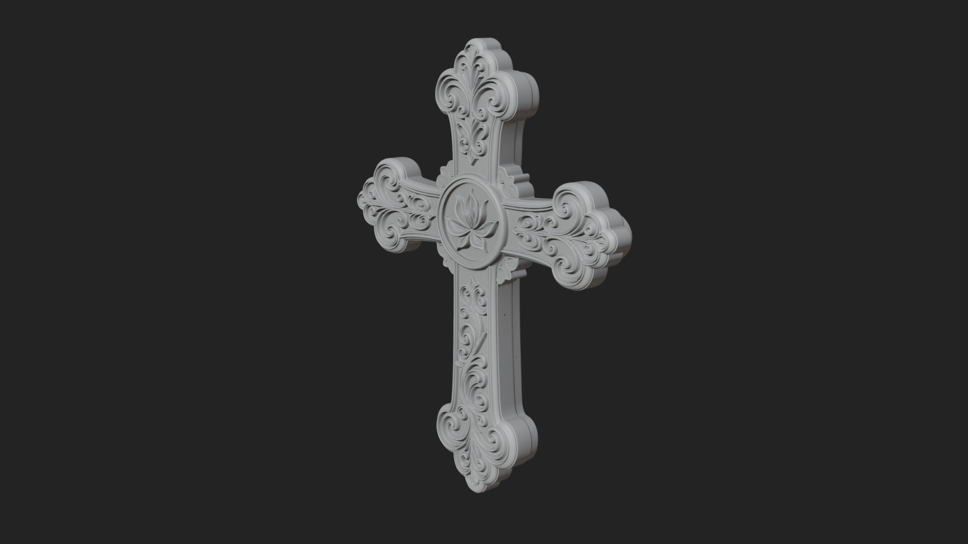 Carved Relief Wall Cross Design 254 3D Print Model 3D Model