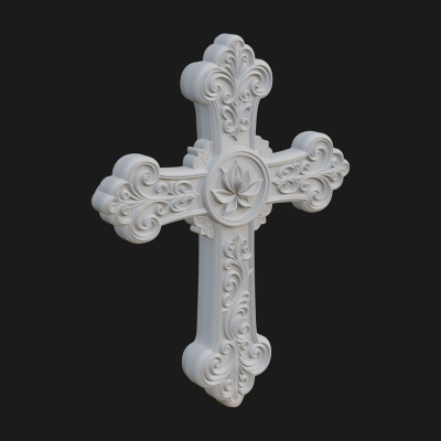 Carved Relief Wall Cross Design 254 3D Print Model