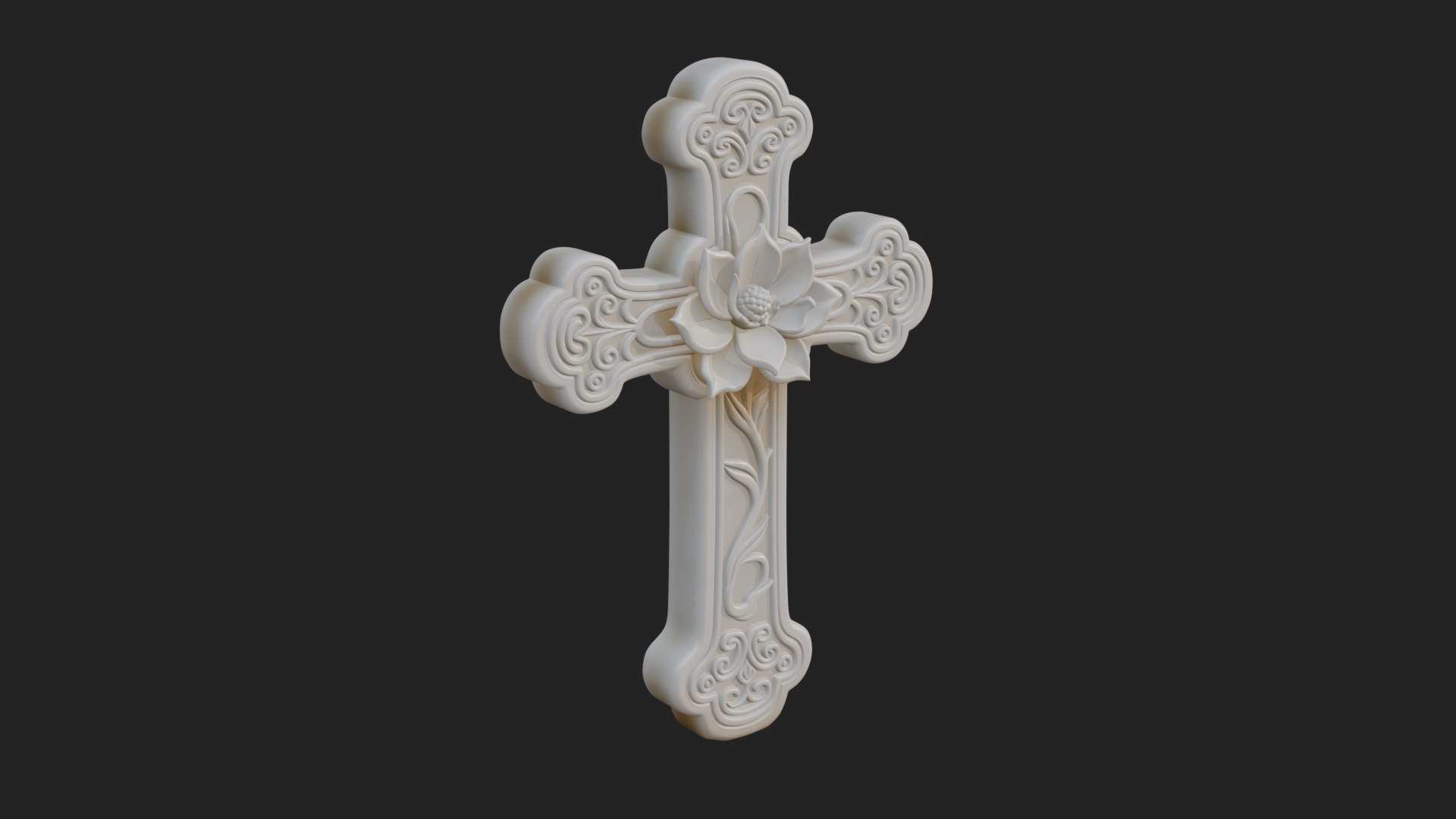 Carved Relief Wall Cross Design 255 3D Print Model 3D Model