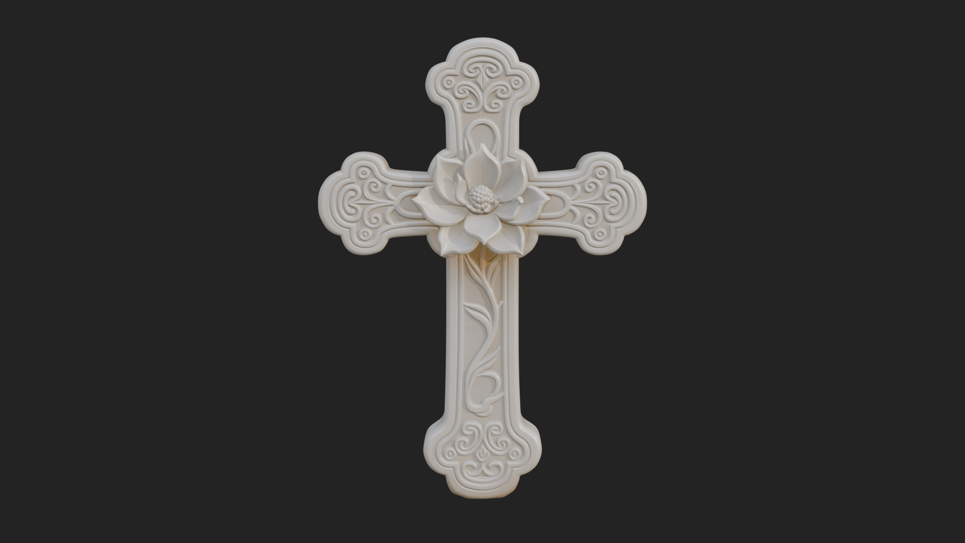Carved Relief Wall Cross Design 255 3D Print Model 3D Model