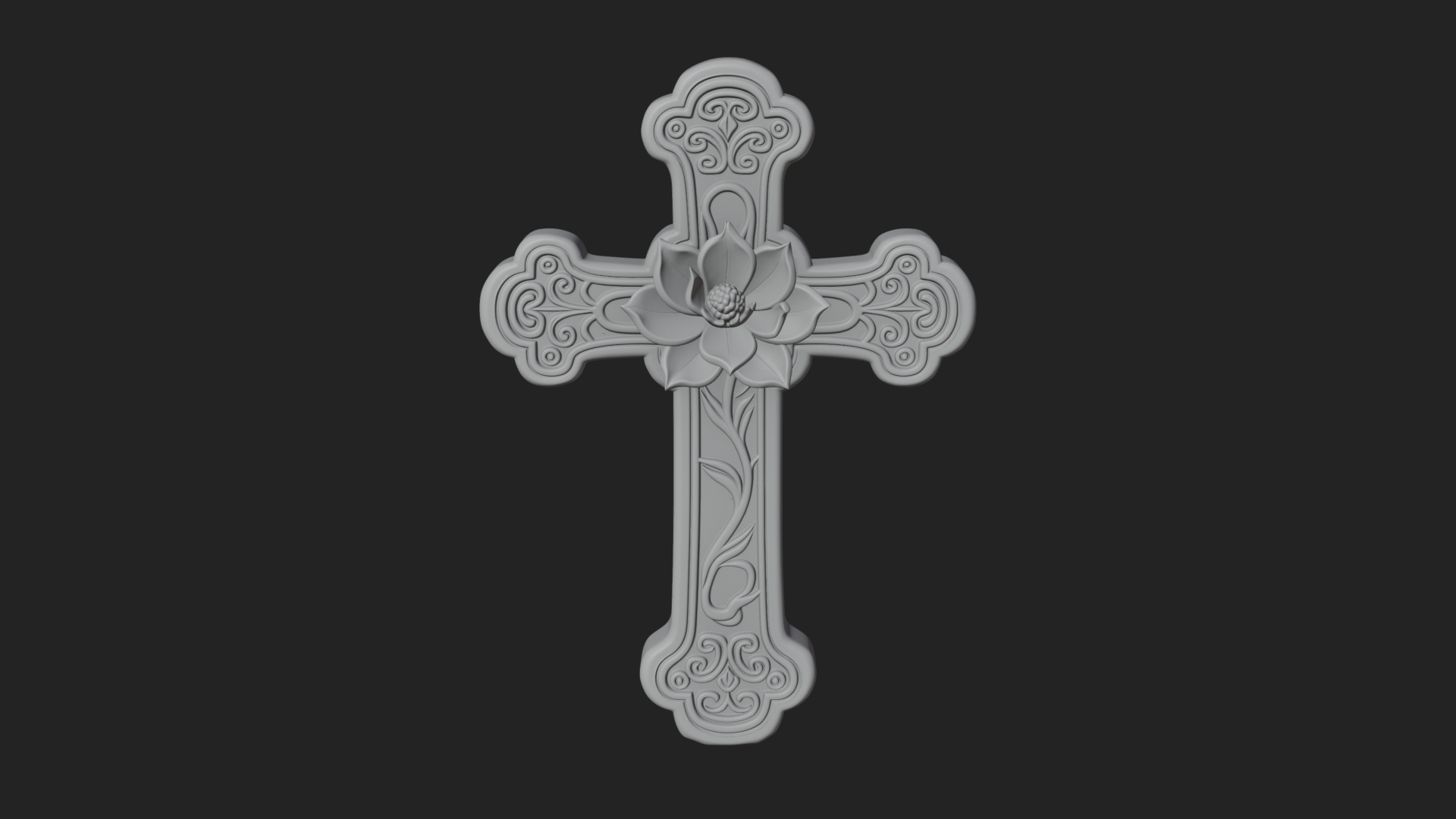 Carved Relief Wall Cross Design 255 3D Print Model 3D Model