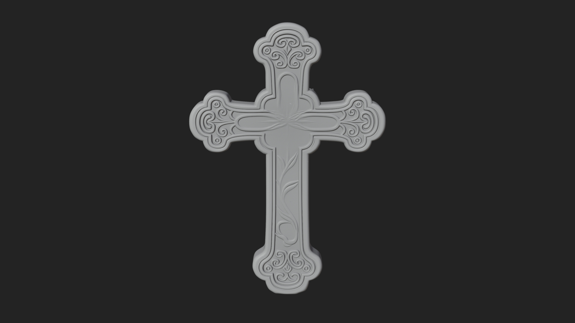 Carved Relief Wall Cross Design 255 3D Print Model 3D Model