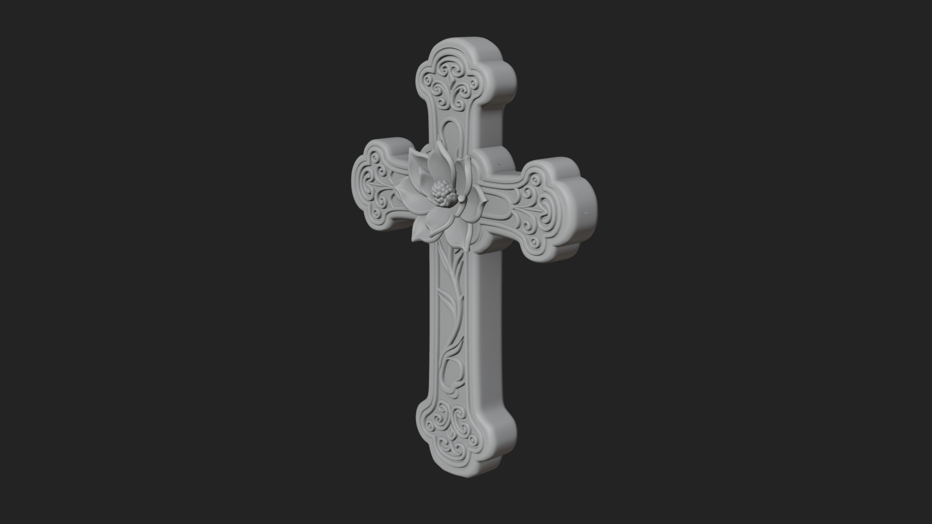 Carved Relief Wall Cross Design 255 3D Print Model 3D Model