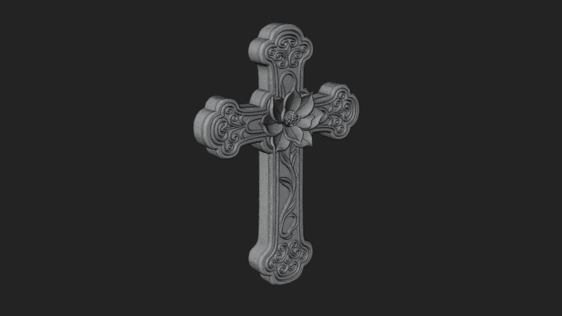 Carved Relief Wall Cross Design 255 3D Print Model 3D Model