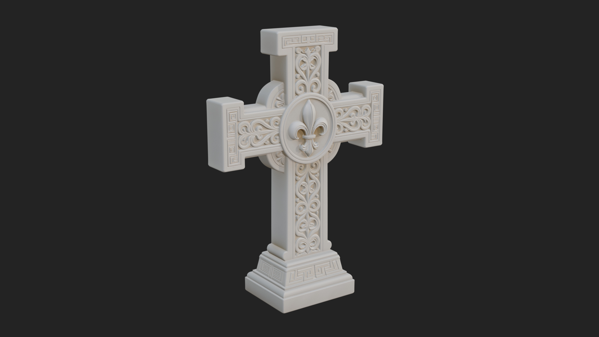Carved Relief Wall Cross Design 256 3D Print Model 3D Model
