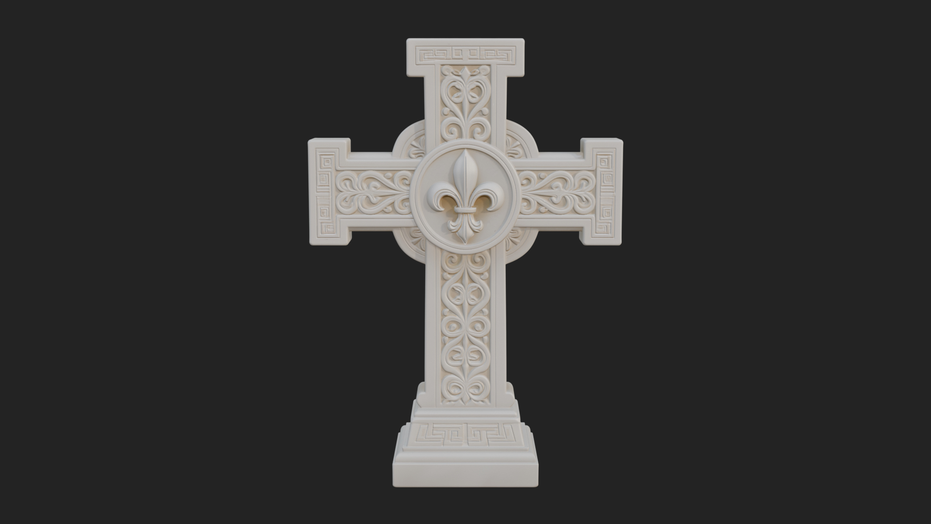 Carved Relief Wall Cross Design 256 3D Print Model 3D Model