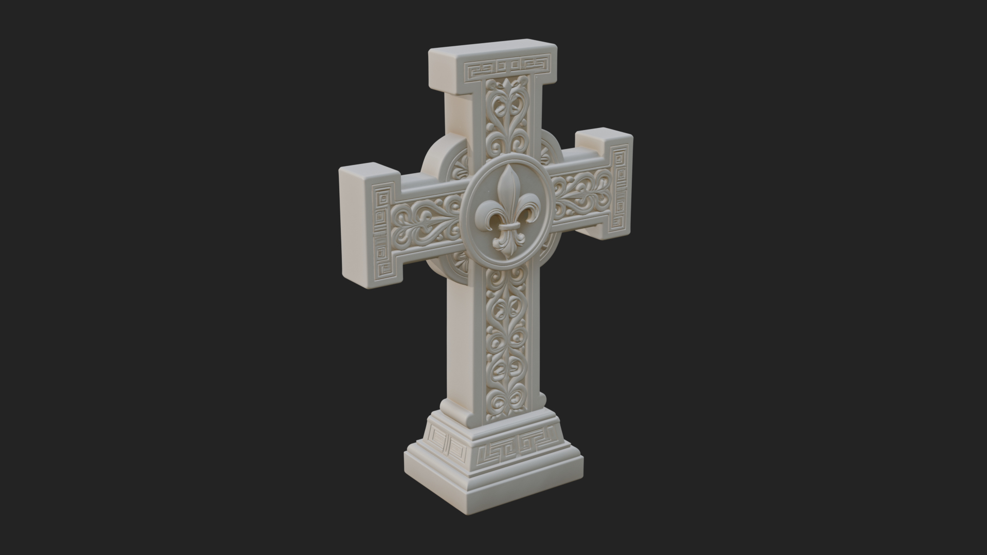Carved Relief Wall Cross Design 256 3D Print Model 3D Model
