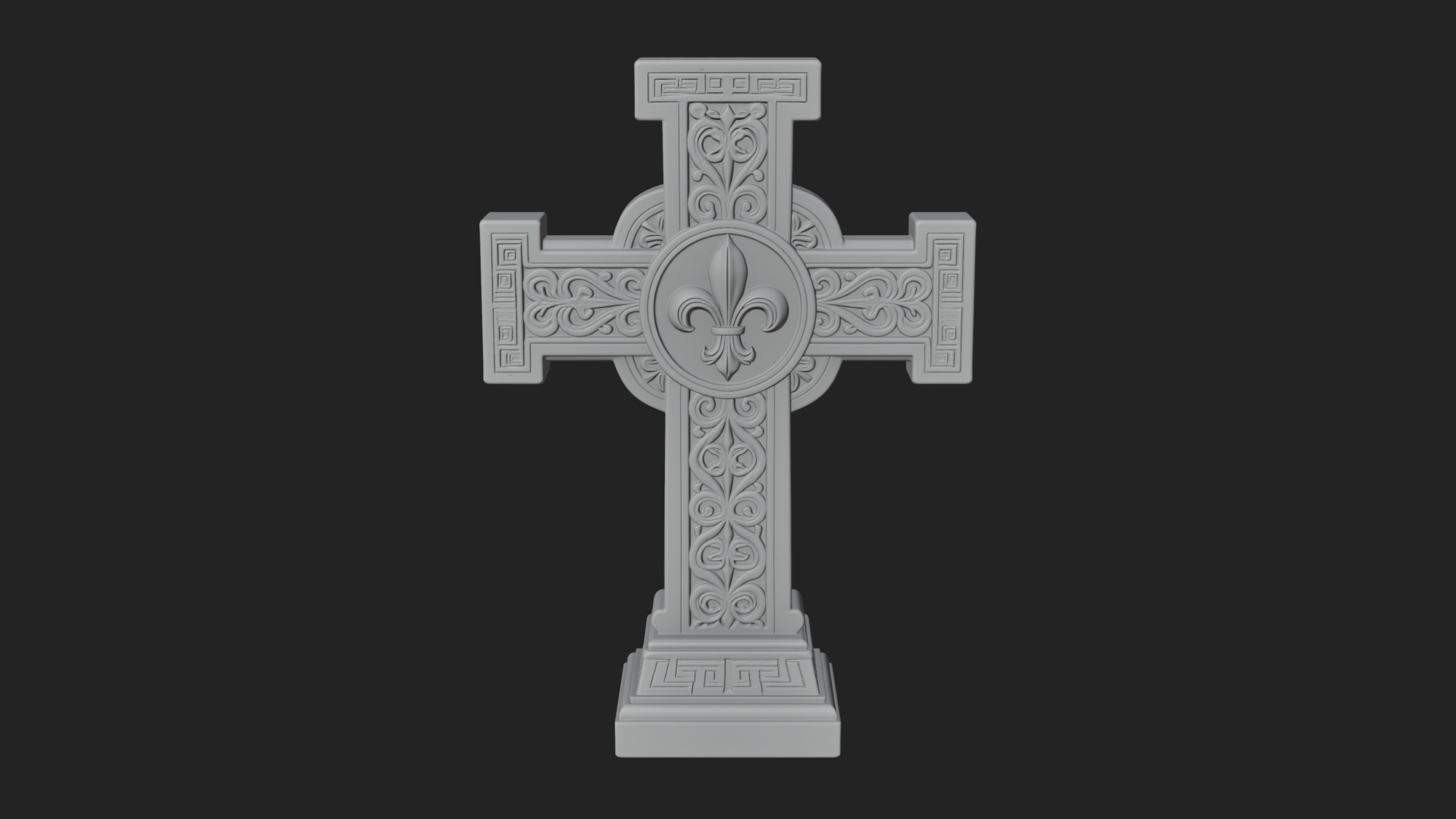 Carved Relief Wall Cross Design 256 3D Print Model 3D Model